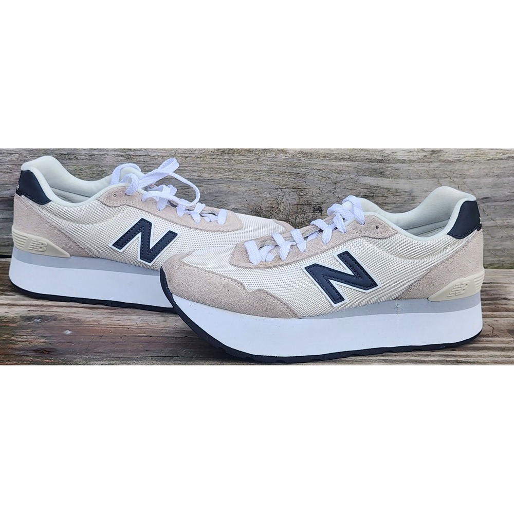New Balance 515H Womens Platform Sneakers Cream Tan Navy Womens Size 9 - Picture 1 of 6